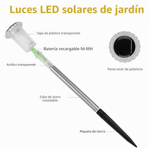 sylvwin LED Solar Garden Lights, Solar Lights Outdoor Garden, 10 Pack Warm White Solar Garden Lights, IP44 Waterproof for Lawn, Outdoor, Garden and Yard