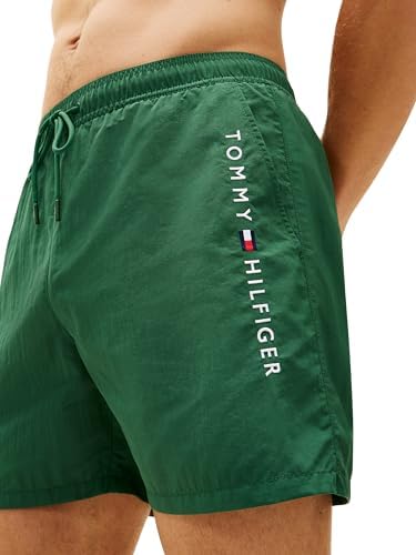 Short de Bain Moyen avec Cordon de Serrage et Poche zippée pour Homme, Vert (Street Green), Taille M