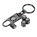 CzlpV Black Car Wheel Tire Valve Caps Tyre Stem Air Caps Keychain Styling For Acura