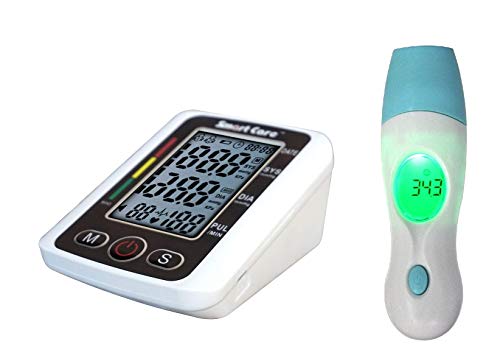 Combo Of Smart Care® Digital Blood Pressure Monitors For Home Or Clinical  Use Sc-208 Smart Care® Digital Infrared Thermometer In