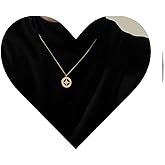 Allereyae Vintage Metal Northstar Necklace Cirrcle Star Pendant Necklace Gold Starburst Choker Necklace Minimal Choker necklace Jewelry for Women