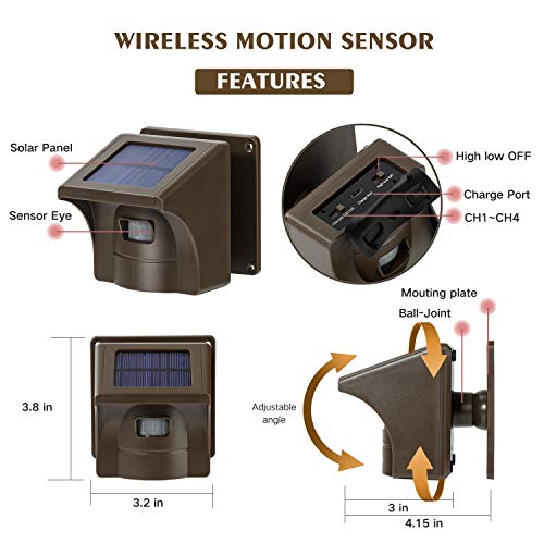 5 Wireless+Driveway+Resistant+Detector+Security