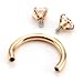 Jovivi 2pcs 16G Stainless Steel Cubic Zirconia Horseshoe Multi-functional Lip/Nose/Nipple/Eyebrow Captive Hoop Ring Barbell Tragus Cartilage Stud Earrings