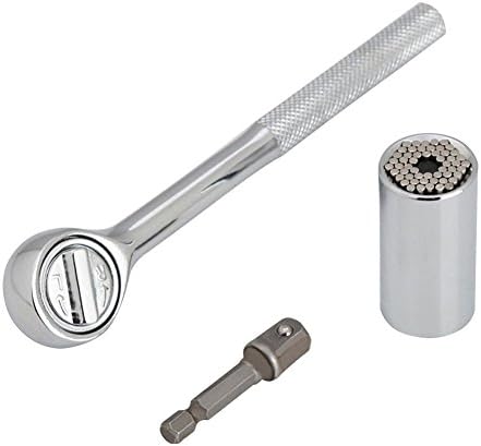 Sokam 3Pcs Universal Ratchet Wrench Tool Socket Power Drill Multi-function Adapter Repair Tool 7-19 mm with Handle