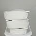 Iceblue 15''X11''X6.3'' White Woven Basket Handle Design Cotton Rope Storage Organizer Nursery Baby Toys Storage (Large)