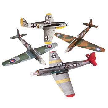 4 Large War Plane Foam Gliders