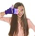 The Noodley Flashing LED Finger Light Gloves with Extra Batteries - Kids and Teen Sized Ages 8-12 (Medium, Purple)