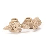 Jellycat Bashful Beige Bunny Baby Booties, 0-3 Months