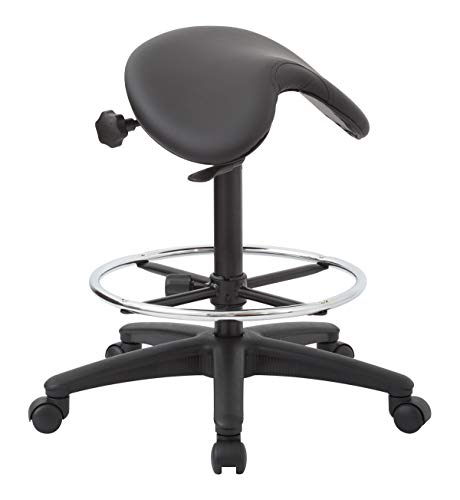 Office Star Drafting Backless Stool with Saddle Seat, Foot Ring, Adjustable Sea…