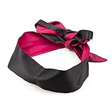 Soft Satin Eye Mask Blindfold Costume Sleeping Masks (Rose Red + Black)