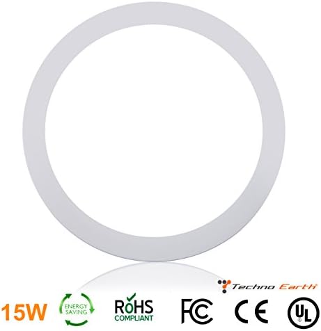 Techno Earth 15W Dimmable Round Ceiling Panel Led Ultra Thin Glare Light Kits with Led Driver AC 85-265V - Natural White