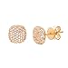Mia Sarine Womens Cubic Zirconia Pave Cushion Post Earrings in Yellow Gold over Sterling Silver