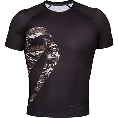 Venum Men's Original Giant Short Sleeve Rashguard, XX-Large, Black/Forest Camo