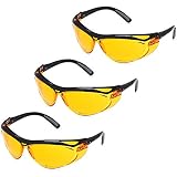 AmazonBasics Blue Light Blocking Safety Glasses Eye Protection, Anti-Fog, Orange Lens, 3-Count