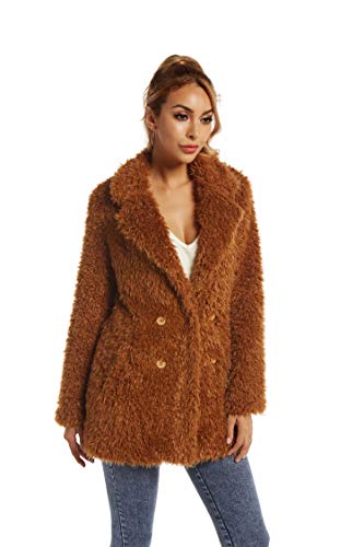 Elegant Faux Fur Coat Women Autumn Winter Warm Open Front Jacket Cardigan Overcoat Casual Outerwear XL - Thumbnail 6