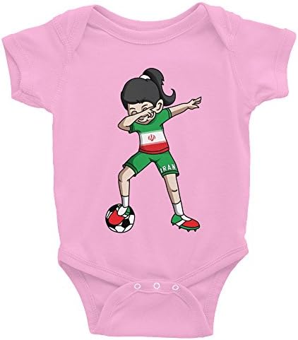 Small Town Merch Dabbing Soccer Girl - Iran National Football Team - Cup Soccer - Infant Bodysuit Onesie