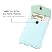 FRIFUN Card Holder for Back of Phone with snap Ultra-Slim Self Adhesive Wallet Stick on Cell Phone RFID Blocking Sleeve Covers Credit Cards and Cash(Mint)