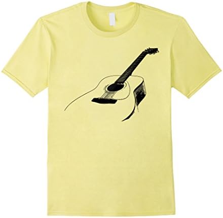 Mens Music TShirt Accoustic Guitar Tee Shirt Small Lemon