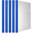 Clear Report Covers with Solid Color 14mm Sliding Bar (18C, 100-sheet Capacity), Transparent Resume Presentation File Folders Organizer Binder, for Letter/A4 Size Paper, 10 Pcs, Solid Blue