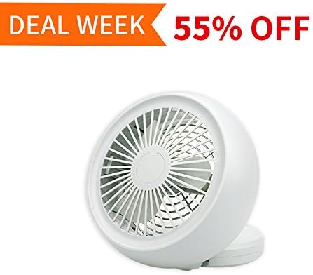 Mini USB Fan , Throne 6 Portable Desk Fan w/ USB and Battery Dual Power Supply, Angle Adjustable and Low Noise, Silent Cooling Fan for Home, Office with Powerful Airflow (White)