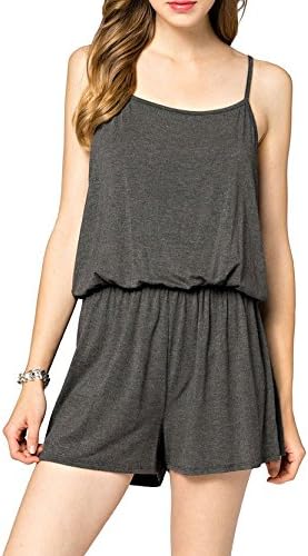 Women's ULTRA SOFT BAMBOO Romper (Medium, Dark H. Grey)