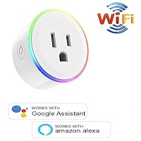 Smart plug, Mini Wifi Outlet Compatible with Alexa, Google Home & IFTTT, No Hub Required, Remote Control your home appliances (colourful)