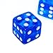 19mm D6 Six-Sided Gaming Transparent Casino Dice (Blue Square, 5pcs)