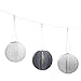 3 Gray Solar Hanging Nylon Lanterns, 12