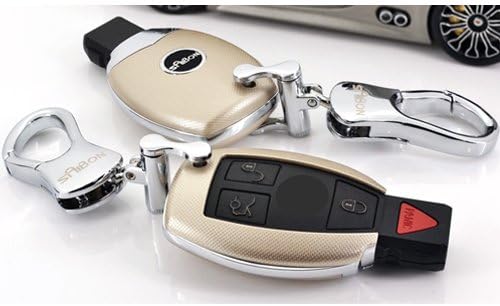 Saibon Protective Hard Shell Key Fob Remote Entry Case Cover for Mercedes Benz (Matte Champagne)