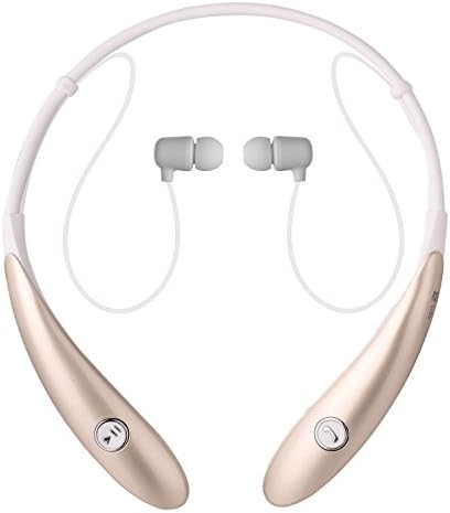 Bluetooth Headphones, Wireless Earbuds Neckband Stereo Headset Hand-free Sports In-ear Noise Cancelling Earphone with Mic for iPhone 8/7/6, Android and Other Bluetooth Devices by Havan (Gold)