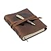 Leather Bound Journal for Men and Women, Handmade Gift Set with Mountain Embossed Journal and Stylish Pen, Vintage and Classic, Notebook, Sketchbook, Planner and Diary (300 Pages) (8x6
