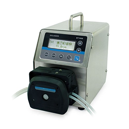 BT100S Basic Variable Speed Peristaltic Pump with Pump Head DT15-24 (4 Rollers, 2 Channels), Flow Rate 0.05~400 mL/min Per Channel