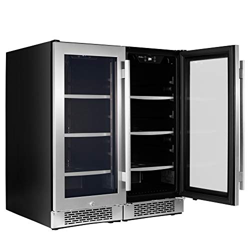 Avallon ABR151SGDUAL Stainless Steel 30 Inch Wide 172 Can Energy Efficient Beverage Center with LED Lighting, Double Pane Glass, Touch Control Panel and Lockable Doors