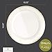 ELITE SELECTION Disposable Plastic Dinner Plates - 50 Pack Premium Quality 10.25” Cream Plate with Elegant Gold Swirl Rim Design for Wedding, Birthday, Dinner Party