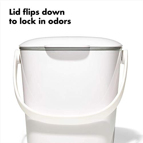 OXO Good Grips EasyClean Compost Bin White 0.75 Gal/2.83 L