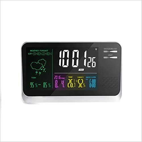 CHESUN Wireless Weather Station Alarm Clock/Outdoor Wireless Sensor–Hygrometer Thermometer Large Accurate Display,Alarm Clock Temperature Alerts,Forecasting Monitoring Home,Hotel,Office Use [Energy Class A]
