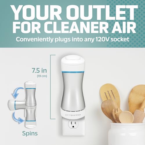 GermGuardian GG1000 Pluggable UV-C Sanitizer and Deodorizer, Kills Germs, Freshens Air and Reduces Odors from Pets, Smoke, Mold, Cooking and Laundry, 2-Pack