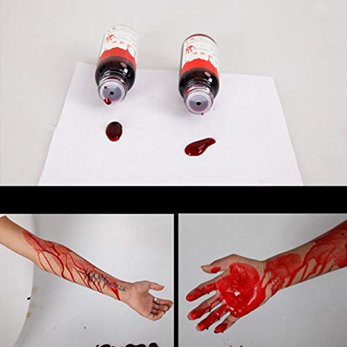 HighlifeS Ultra-Realistic Fake Blood Edible Fake Blood- 30ml, 50ML, 100ML - Halloween Costume and Dress up Makeup (Deep Red, 50ML) - Thumbnail 5