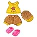 MonkeyJack Yellow Top Plaid Shorts Cap Pink Shoes Fit for 17'' inch Zapf Baby Born Doll