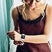 Wearlizer Compatible for with Fitbit Versa/Versa 2 /Versa Lite/Versa SE Bands for Women Dressy Accessories Silver Small Large for Fitbit Versa Smartwatch (Silver)