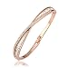 LEKANI Women Fashion Jewelry Alloy Crystals 18K Rose Gold Plated Bangle Bracelets