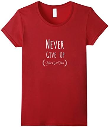 Women's Never Give Up You Got This T Shirt Workout Fighter Motivaion Large Cranberry