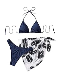 SOLY HUX Women's 3 Piece Swimsuits Print Halter