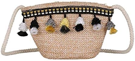 OneMoreT Women Tassel Straw Shoulder Bags Bohemian Beach Crossbody Handbags Summer Femele Beach Bag
