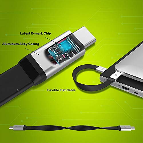USB C to USB C Cable 3.1 Gen 2 10Gbps 100W 4K Video Data Transfer Charging Cable for MacBook Pro ThinkPad Yoga Samsung Galaxy Note 8 S8 S9 T5 LaCie SSD - 22cm