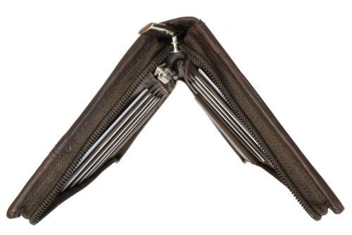 Zip Around Leather Travel Wallet with Passport and Boarding pass Holder by Marshal