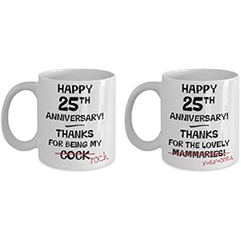 Amazon Com 25th Wedding Anniversary Gift Mug Set 25 Years