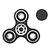 Fidget Spinner - Over 1 minute spin! - Prime Shipping! Black Spinner w/ Ceramic Bearing - Quieter & Longer Lasting than Other Hand Toy Tri Figit Spinners, Stress Reducer Figets Finger Toys