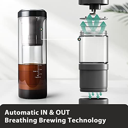 Cold Brew Coffee Maker 2022 POOKIN Electric Iced Cold Brew Maker,Cold Brew in 15 Minute