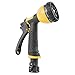 Garden Hose Spray Nozzle by GardenGuru | 9-Pattern Heavy Duty Multi-Sprayer - High Pressure Nozzle for Garden Hose - Wash Dogs, Lawns, Pets and Cars - Includes Detachable Shutoff Valve Attachment